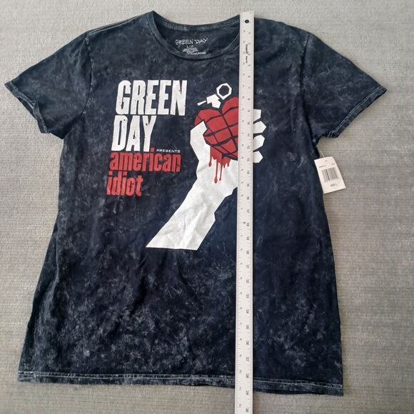 Green Day Band T Shirt Mens L Gray Graphic American Idiot Tour Short Sleeve - Picture 6 of 9